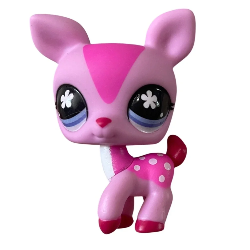 DEER‎ #125 - Authentic Littlest Pet Shop - Hasbro LPS Pink Cuddliest Eyes